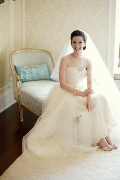 ... Lhuillier Sheer Top Wedding Dress And the top part of the dress